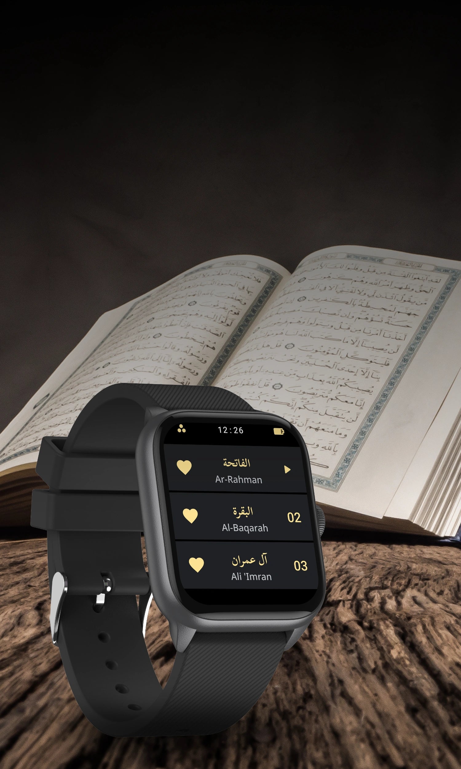 Montre Islamique Coran Pour Hommes – Écran 5,1 Cm, Récitation Complète Du Coran, Rappels De Prière, Orientation Qibla, Certification KDN